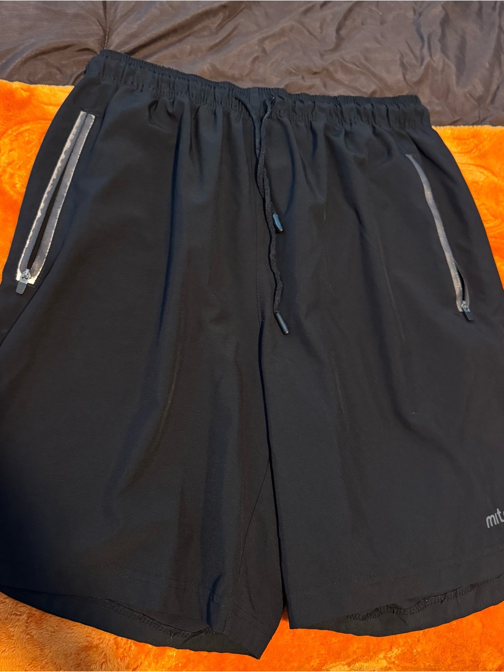 Men's Black Athletic Drawstring Shorts